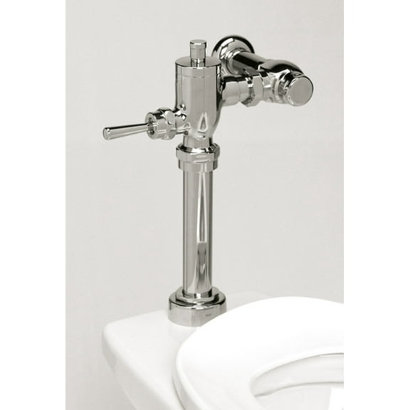 TMT1LN32#CP 1.28 GPF Non-Hold Open High Efficiency Toilet Flushometer with Valve, Right/Left Rough, 1-1/2" Vacuum Breaker, and 1" Angle Stop Set, Polished Chrome