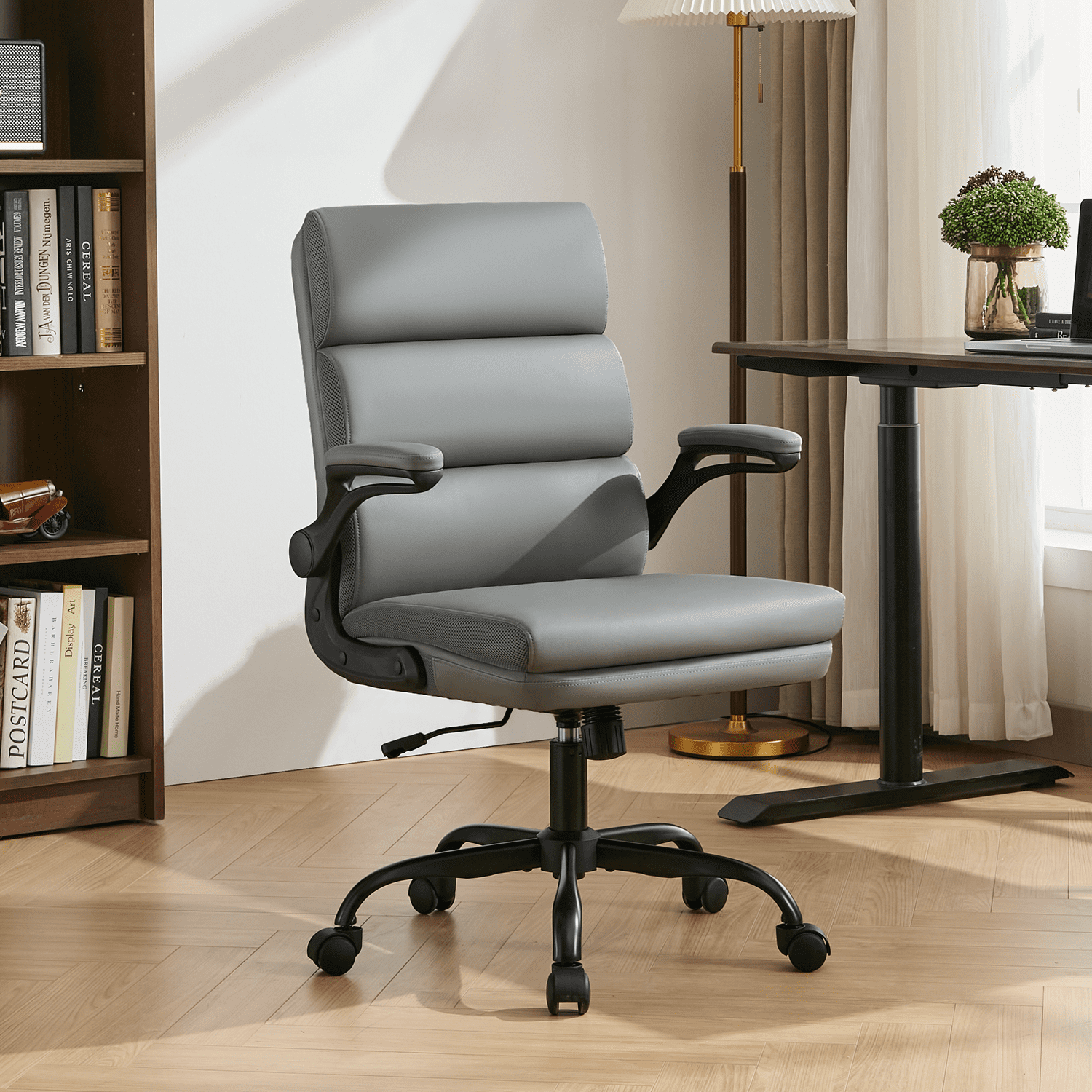 TMV Ergonomic High Back Gaming Chair - Adjustable Desk Office Chair with Lumbar Support, Perfect as Computer Desk Chair，Grey