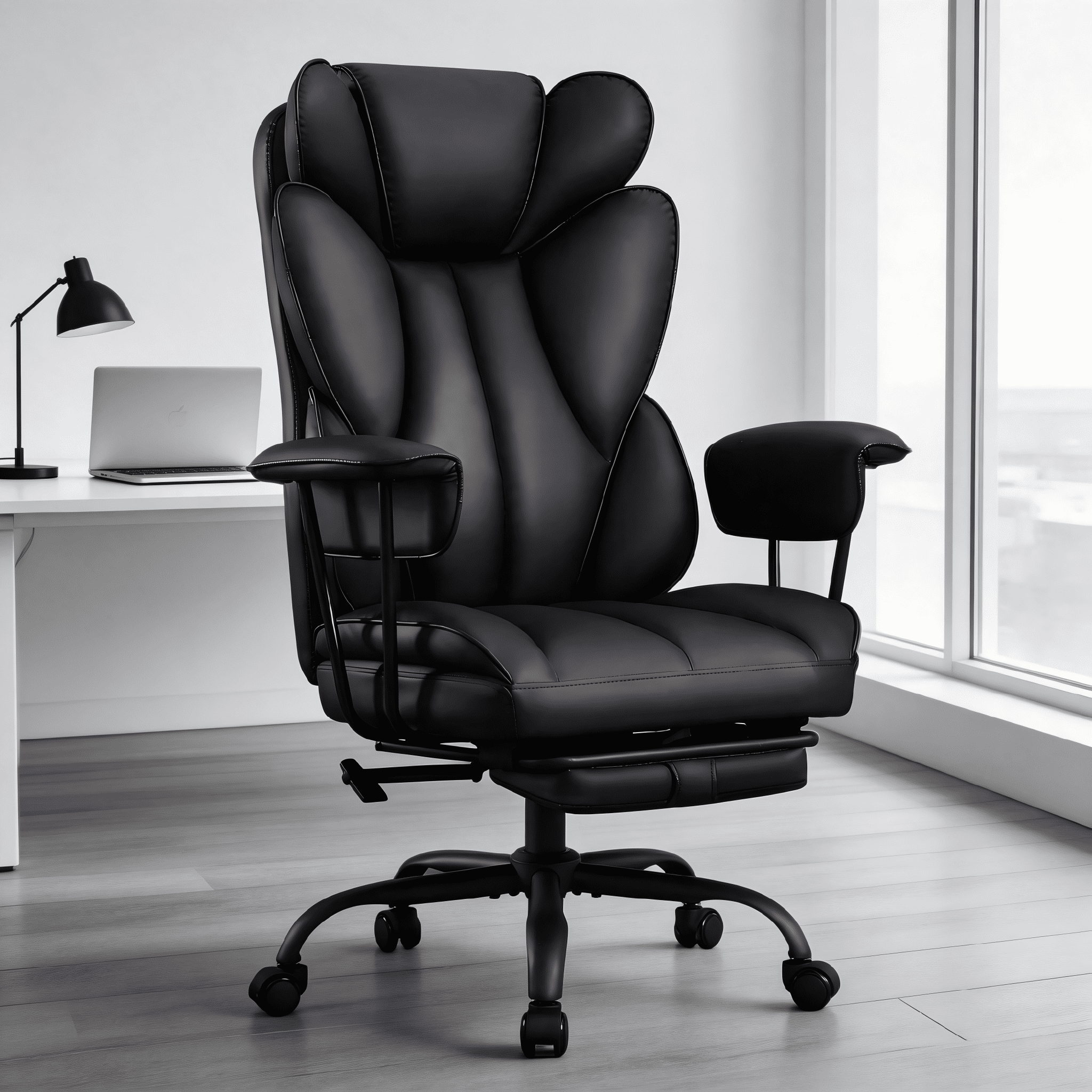 TMV Multi-Purpose Ergonomic Office Chair - High Back Desk Chair & Computer Gaming Chair with Adjustable Lumbar Support,Black