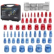 TMWEFUSC 110Pcs Thread Checker and Gauge Set, Nut and Bolt Thread Checker 28 SAE & 24 Metric Thread Identifier Gauge Kit with Pitch Gauge for Size Check on Tricky and Narrow Area
