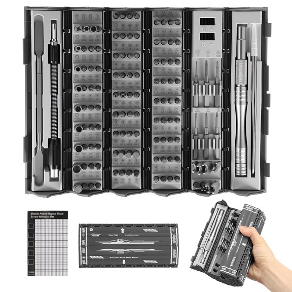 TMWEFUSC 128-in-1 Precision Magnetic Screwdriver Set Multi Repair Tool Kit for Phone Computer Laptop Watch Jewelry Toys