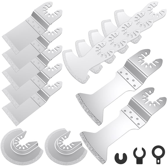 TMWEFUSC 14PCS Diamond Oscillating Multi Tool Blades for Grout Removal Tile Mortar Concrete Masonry Oscillating Multi Tool Grout Removal Blade Compatible with Multiple Brands of Tools on the Market