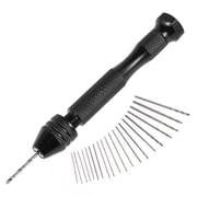 TMWEFUSC 20 Pcs Mini Twist Drill Bits Precision Pin Vise Hand Drill with Twist Bits Set Hand Drill Bits Set for DIY Craft Carving Woodworking Plastic Jewelry Making