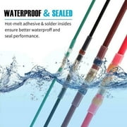 TMWEFUSC 200Pcs Heat Shrink Solder Seal Wire Connectors Kit,Waterproof Butt Connector Heat Shrink Electrical Terminals, Insulated Solderless Wiring Splice Connectors for Marine Automotive Boat Truck