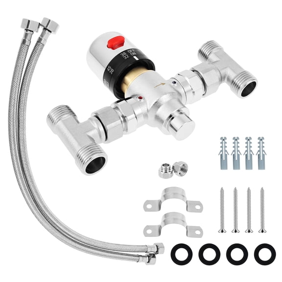 TMWEFUSC 2026 New Adjustable Temperature Sensor Valve for Instant Hot Water Recirculating System 304 Stainless Steel Bypass Sensor Valve Replacement for Home