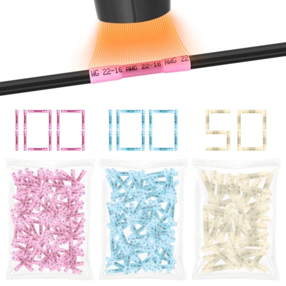 TMWEFUSC 250PCS Heat Shrink Wire Connectors Kit Electrical Waterproof Crimp Butt Terminals Tinned Copper Insulated Spade Connectors for Automotive Marine Boat Truck