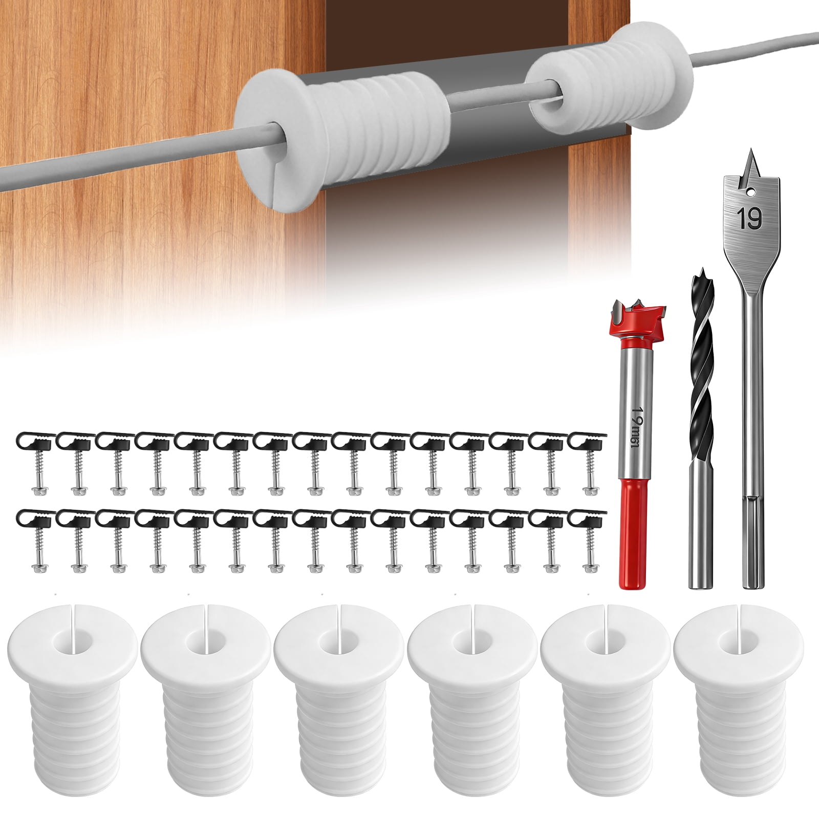 TMWEFUSC 39 Pcs Cable Routing Kit Cable Installation Kit Mounting ...