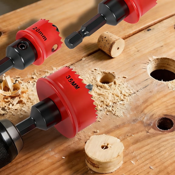 TMWEFUSC 3Pcs Hole Saw Set HSS Drill Bit 20 25 35mm Hex Shank M42 Bi Metal Hole Cutter Set for Drilling Thin Stainless Steel Aluminum Wood Plastic Sheet Metal