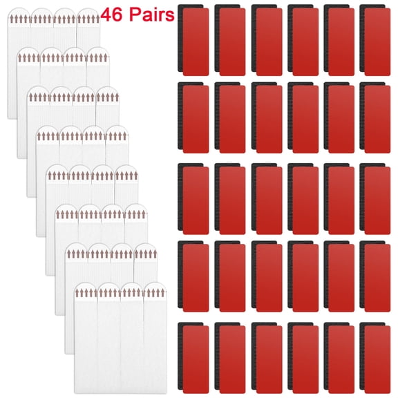 Tmwefusc Heavy Duty Picture Hanging Strips, 46 Pairs Damage-Free Wall Mounting Strips, Double Sided Sticky Adhesive Hooks and Loops for Home Decor, Glass, Metal, Tile