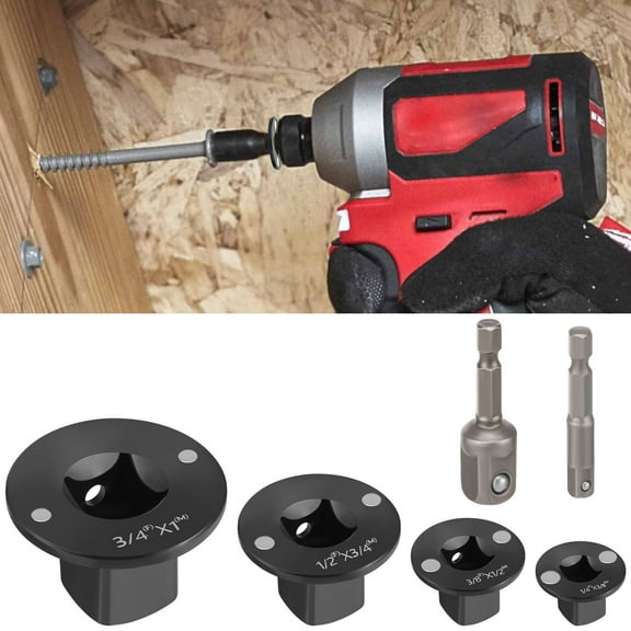 TMWEFUSC 4PCS Low Profile Impact Socket Adapter Set Magnetic Carbon Steel Drive Ratchet Adapter for Tight Spaces, 3/4" to 1", 1/2" to 3/4", 3/8" to 1/2", 1/4" to 3/8"