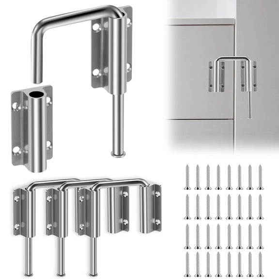 TMWEFUSC 4Pcs Patio Sliding Door Loop Lock Home Security Thickened Anti Rust Sliding Gate Latch for Fence Garden Barn Garage Closet