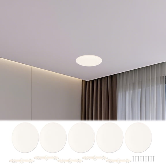 TMWEFUSC 5Pcs Round Ceiling Cover Plate for CP3540 Plastic Circle Electrical Box Cover for Standard 3-1/2 Inch to 4 Inch Round Electrical Box