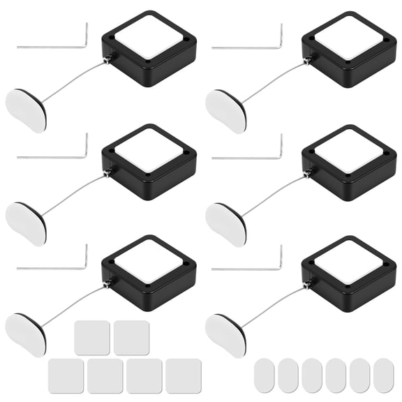 TMWEFUSC 6.56 Ft Retractable Remote Control Cable Tether Lock Anti Loss Security Lanyard with Adjustable Locking Leash Length Clasp for Game Controller Tablet Home Office Showroom 6 Pack