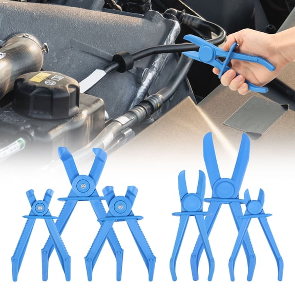 TMWEFUSC 6 Pack Nylon Hose Pinch Off Pliers Line Clamp Pliers Set Tool for Automotive Flexible Hoses Brake Coolant and Fuel Lines (Blove)