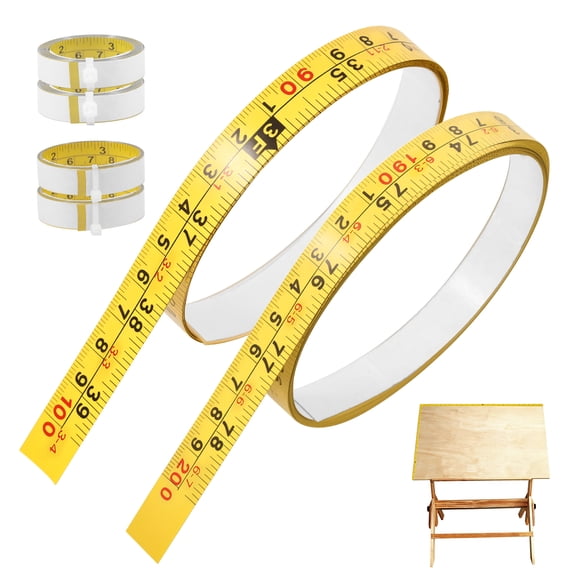 TMWEFUSC 6 Pack Self Adhesive Tape Measure 3.28/6.56 FT Long 1/2 Inch Wide Waterproof Peel and Stick Tape Measure Imperial and Metric Scales for Workbench Table Saw Drafting Table