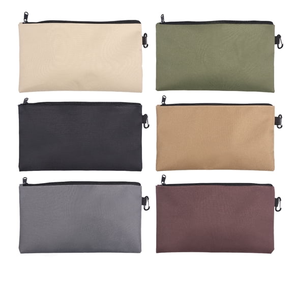 TMWEFUSC 6 Pcs Tool Bag Zipper Pouch Oxford Cloth Tool Pouch Utility Multipurpose Storage Organizer Tool Pouches with Carabiner for Toiletry Cosmetic Stationary
