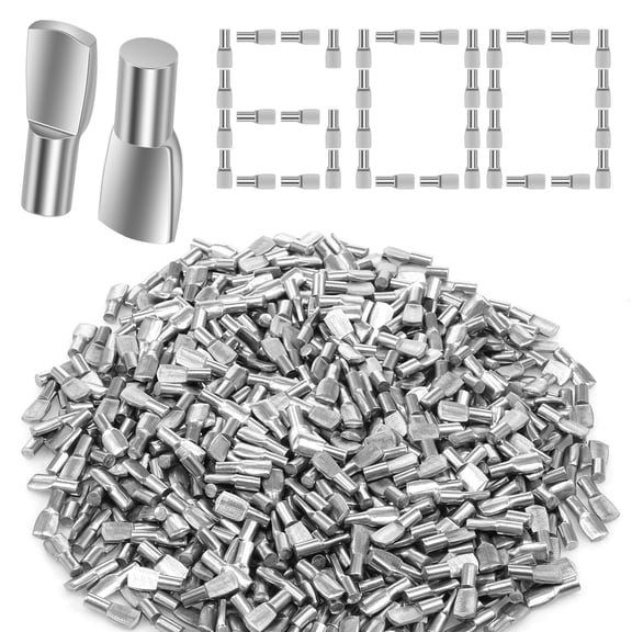TMWEFUSC 600PCS 5mm Metal Shelf Pins Spoon Shape Support Pegs Heavy Duty for Cabinet Cupboard Wardrobe Furniture