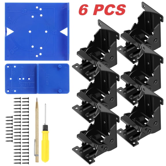 TMWEFUSC 6Pcs Carbon Steel Table Leg Folding Bracket Versatile Strong Load Bearing Table Feet Foldable Hinge for Furniture Leg Cabinet Workbench