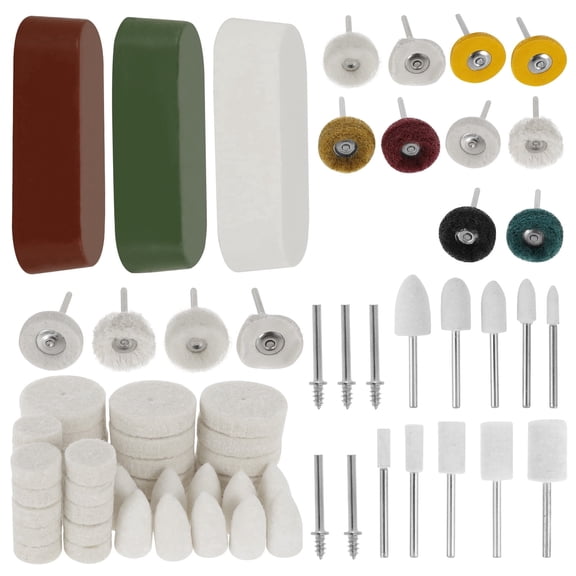 Tmwefusc 72Pcs Buffing Wheel Polishing Kit 1/8 Inch Shank Abrasive Polishing Wheel Set Rotary Tool Accessories for Jewelry Glass Car