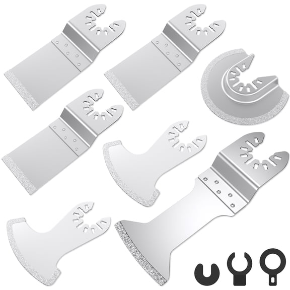 TMWEFUSC 7PCS Diamond Oscillating Multi Tool Blades for Grout Removal Tile Mortar Concrete Masonry Oscillating Multi Tool Grout Removal Blade Compatible with Multiple Brands of Tools on the Market