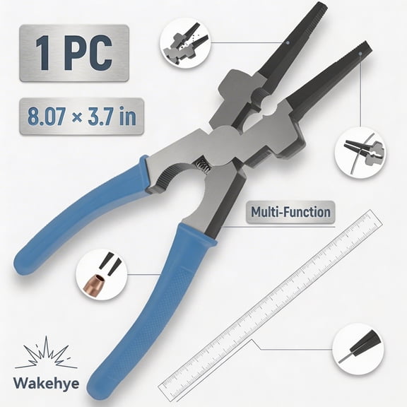 8" Welding Pliers High Carbon Steel Welding Pliers with Anti Slip Handle Long Nose Pliers for Welding and Wire Cutting