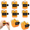 thumbnail image 1 of TMWEFUSC 8Pcs Handheld Clicker Counter Mechanical Hand Pitch Counter Resettable 4 Digit Handheld Tally Counter for Sports Event Knitting Coaching, Orange, 1 of 10