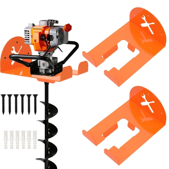 TMWEFUSC Carbon Steel Garage Trimmer Rack 8" Heavy Duty Weed Trimmer Hanger Wall Mounted Tool Holder Organizer Hooks for Leaf Blower and Chainsaw, 2 Pack