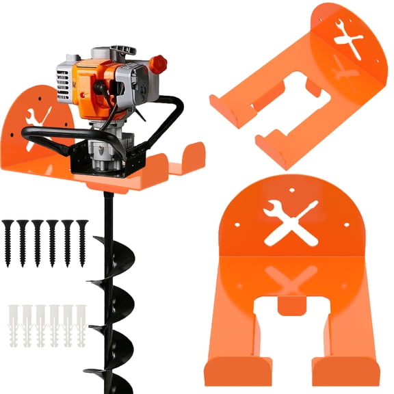 TMWEFUSC Garage Trimmer Rack, 8" Heavy Duty Weed Trimmer Hanger Wall Mounted Tool Holder Organizer Carbon Steel Hooks for Leaf Blower and Chainsaw, 2 Pack