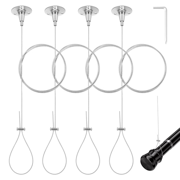 TMWEFUSC Ceiling Support for Closet Rod Stainless Steel Ceiling Support Assembly Heavy Wardrobe Pipe Bracket Rod Holder for Curtain Rods 4 Pack