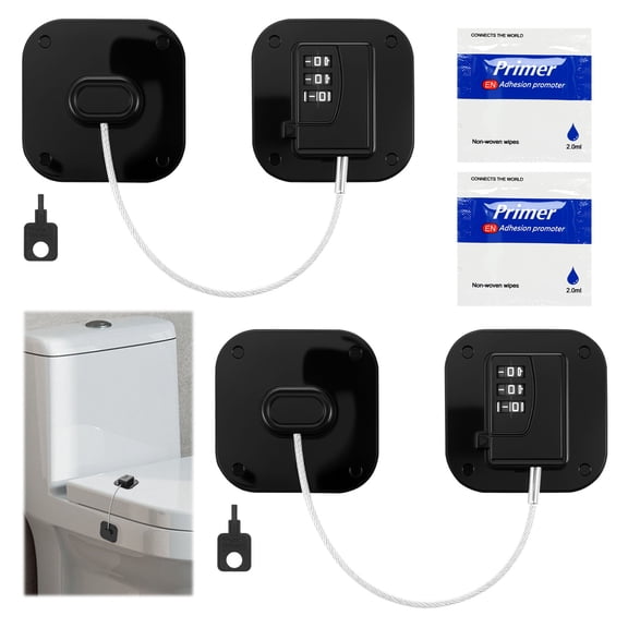 TMWEFUSC Combination Refrigerator Lock Heavy Duty Child Proof Cabinet Fridge Lock Easy Install for Drawer Oven Trash Can (Black 2 Pack)