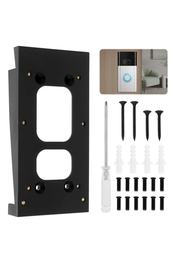 Doorbell Vinyl Siding Mount Compatible with Video Ring Wedge Kit Doorbell Holder for Corner Mounting Bracket Kit Drilling Installation (4" Standard Vinyl Siding Only) for Apartment Home Office