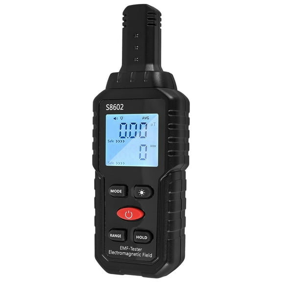 TMWEFUSC Electromagnetic Radiation Detector Professional 3 in 1 Handheld EMF Reader Portable EMF Meter with Sound Light Alarm Digital LCD EMF Tester Temperature Measure Reusable for Home