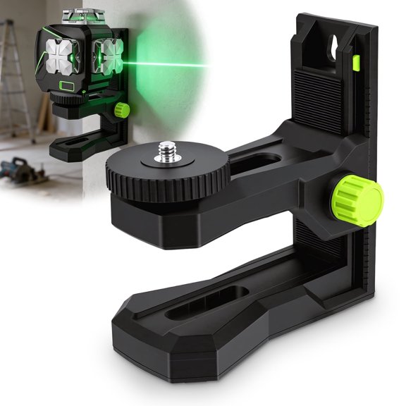 Magnetic Laser Level Bracket 1/4"-20 Thread L-Shape Fine Tuning Pivoting Wall Mount Base with 5/8"-11 Adapter