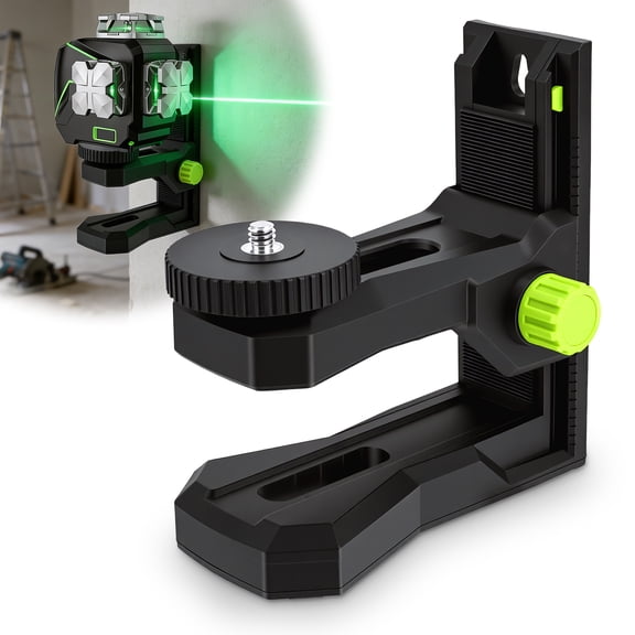 TMWEFUSC Fine Tuning Bracket for Line and Point Level 1/4"-20 Male Thread L Shape Magnetic Pivoting Base with 1/4"-20 and 5/8"-11 Female Threaded Mount on Bottom for Wall and Ceiling Mount