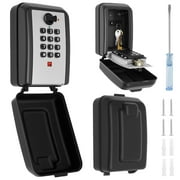 TMWEFUSC Key Lock Box Wall Mounted Key Storage Box Outdoor Security Lockbox for Key 12 Digit Combination Code Large Capacity & Waterproof Key Lock Box for Home, Office, Garage