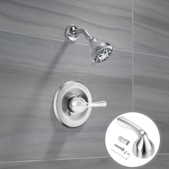 TMWEFUSC Metal Lever Handle Kit Compatible with RP74148 Compatible with Foundation Series Single Handle Tub/Shower Faucet (Chrome)