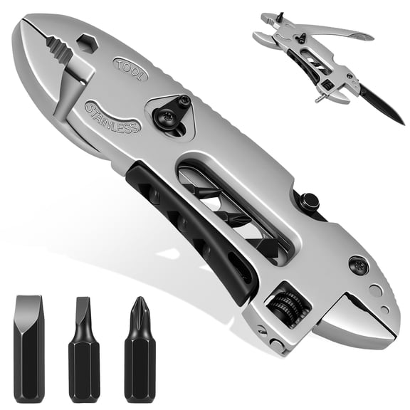 TMWEFUSC Multitool Wrench Adjustable Tool Stainless Steel Multifunctional Pocket Tool with Pocket Clip for Outdoor Camping Men's Christmas Present