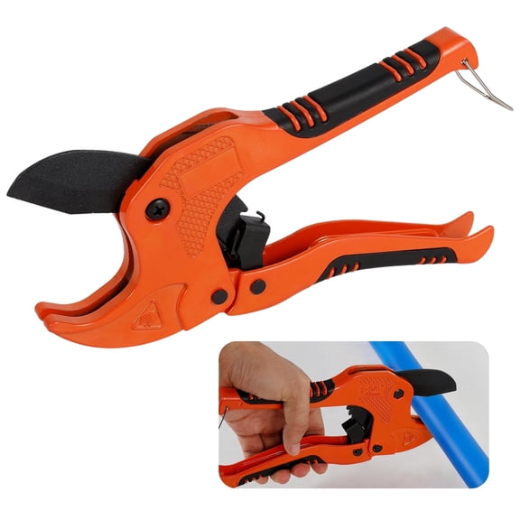 TMWEFUSC Pipe and Tube Cutter Ratcheting Hose Cutter Professional Pipe Cutting Tool with 1.65inch Outside Diameter Cutting Capacity for Plastic PVC PPR CPVC Rubber PEX and PP Tubing and Piping
