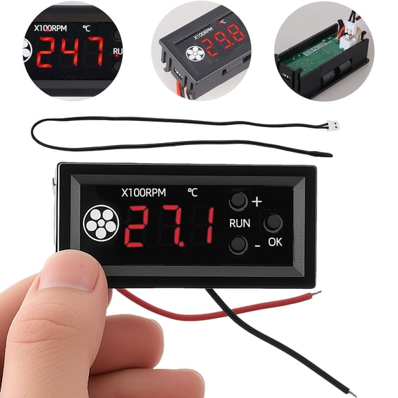TMWEFUSC Plastic Fan Temperature Controller Smart Adjustment Fan Speed Controller Precise RPM Display Digital Temperature Control Module for DIY