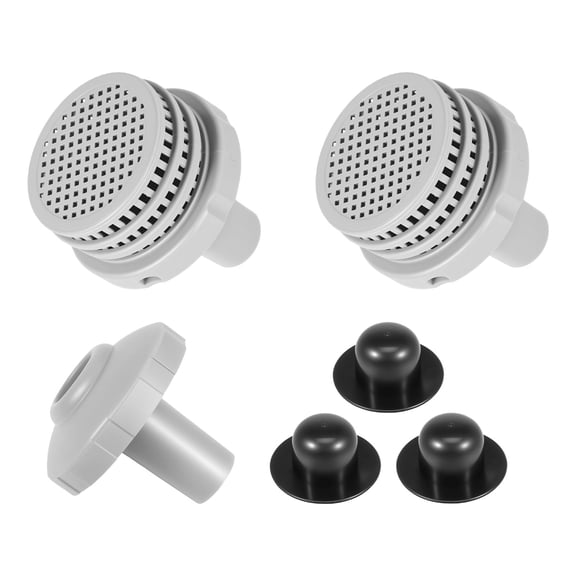 Swimming Pool Water Jet Connectors Replacement Parts Kit, Small Strainers, Pool Outlet Strainers, 3-Piece Rubber Plugs, 3.86" x 3.39"