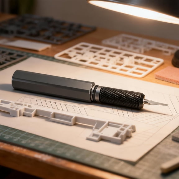 TMWEFUSC Portable Model Scriber with Tungsten Steel Blade Ergonomic Model Scribing Chisel for Automobile and Airplane Kit