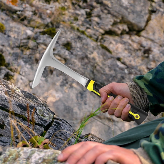 TMWEFUSC Sheet Metal Hammer Rubber Coated Handle Geological Prospecting Mattock/Pointed Geological Hammer for Sheet Metal Work Welding Trimming (Silver)