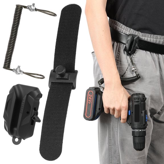 TMWEFUSC Spider Tool Holster Set Dual Locking Quick Draw Belt Holster Clip with Strap for Power Drill Driver Flashlight and Saw (3PCS/Set)