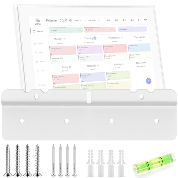 Tmwefusc Wall Mount Compatible with Skylight 15" Calendar Flexible Mounting Heavy Load Capacity Metal Digital Calendar Display Holder Stand Built in Level