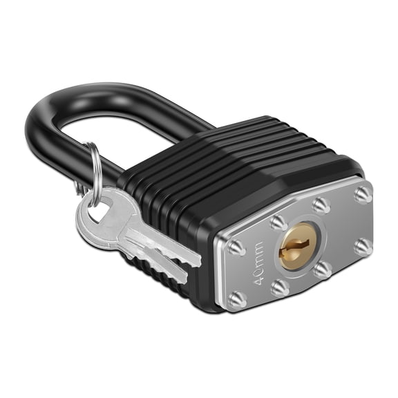 TMWEFUSC Weather Resistant Padlock with 2 Key 40mm Laminated Steel Hardened Steel Padlock with 1.65 Inch Shackle Plastic Coating for Door Locker