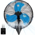 thumbnail image 1 of Wall Mount Fan 7000 CFM High Velocity Industrial 22 Inch Heavy Duty Fan with 3-Speed Oscillating Commercial Use for Warehouse, Garage, Factory, Blue, 1 of 8