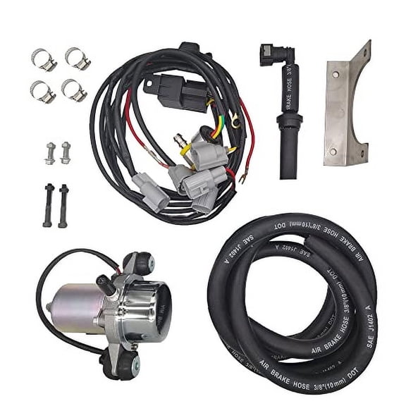 TMaster 12V Brake Booster Vacuum Pump kit - "Plug and Play" w/installation kit,Quiet high-performance 18'' to 25'' electric vacuum pump for brake booster