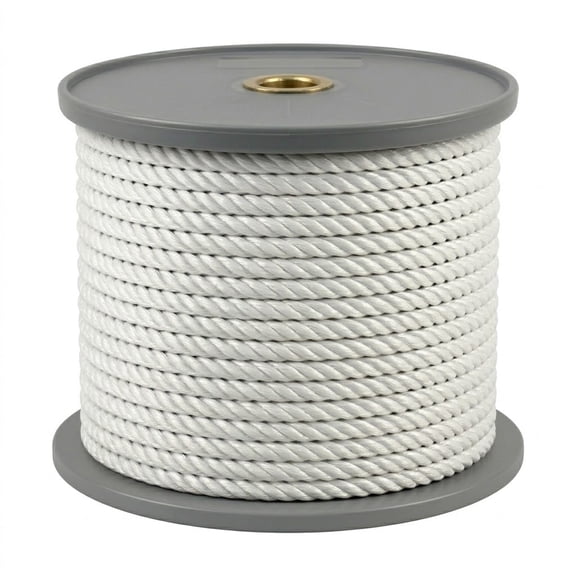 Rope King TN-141200, Twisted Nylon Rope, 1/4" x 1200', White, 1 Each