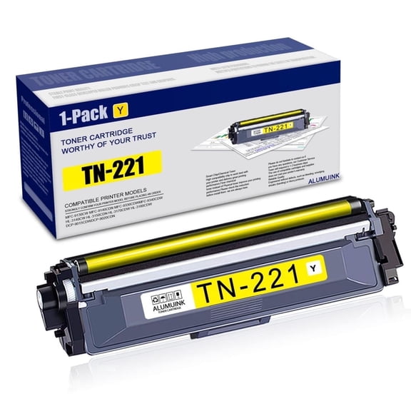TN-221 1 Pack Yellow Toner Cartridge Compatible for Brother TN221 MFC-9130CW MFC-9330CDW Printer