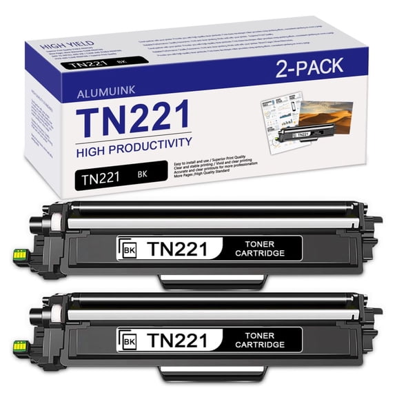 TN-221 Black 2 Pack Toner Cartridge Replacement for Brother MFC-9330CDW MFC-9340CDW Printer